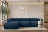 BUFFO Veľká mäkká rohová pohovka z bouclé tkaniny ľavá tmavo modrá tmavě modrá - obrázok 10