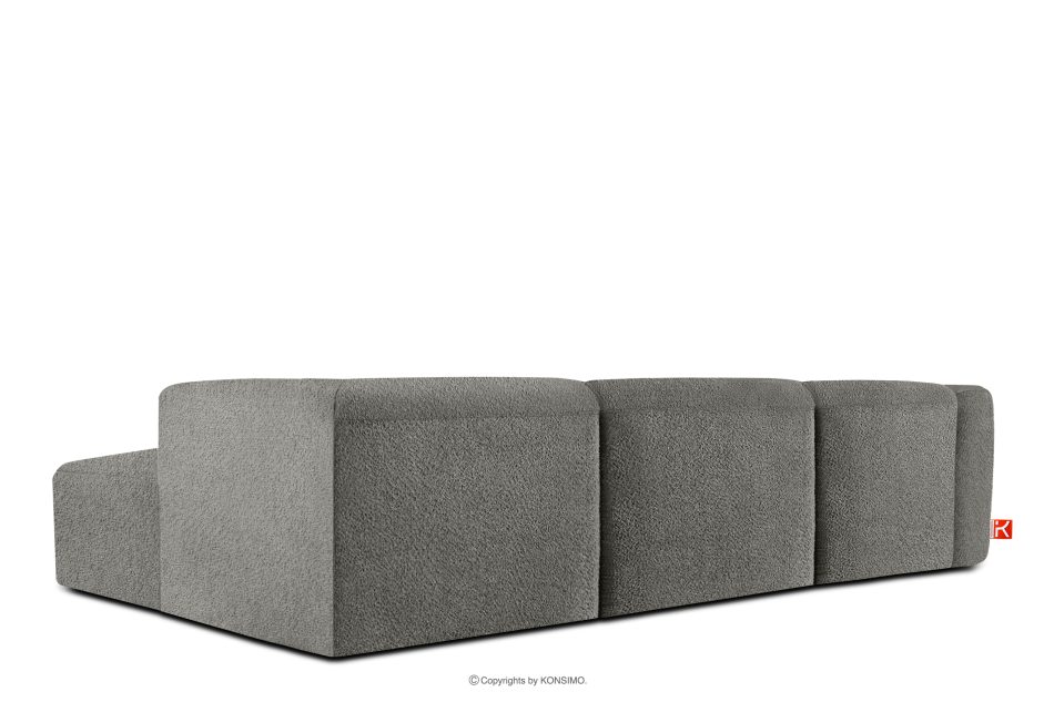BUFFO Veľká mäkká rohová pohovka z bouclé tkaniny pravá oceľová ocel - obrázok 3
