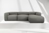 BUFFO Veľká mäkká rohová pohovka z bouclé tkaniny pravá oceľová ocel - obrázok 2