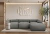 BUFFO Veľká mäkká rohová pohovka z bouclé tkaniny pravá oceľová ocel - obrázok 10