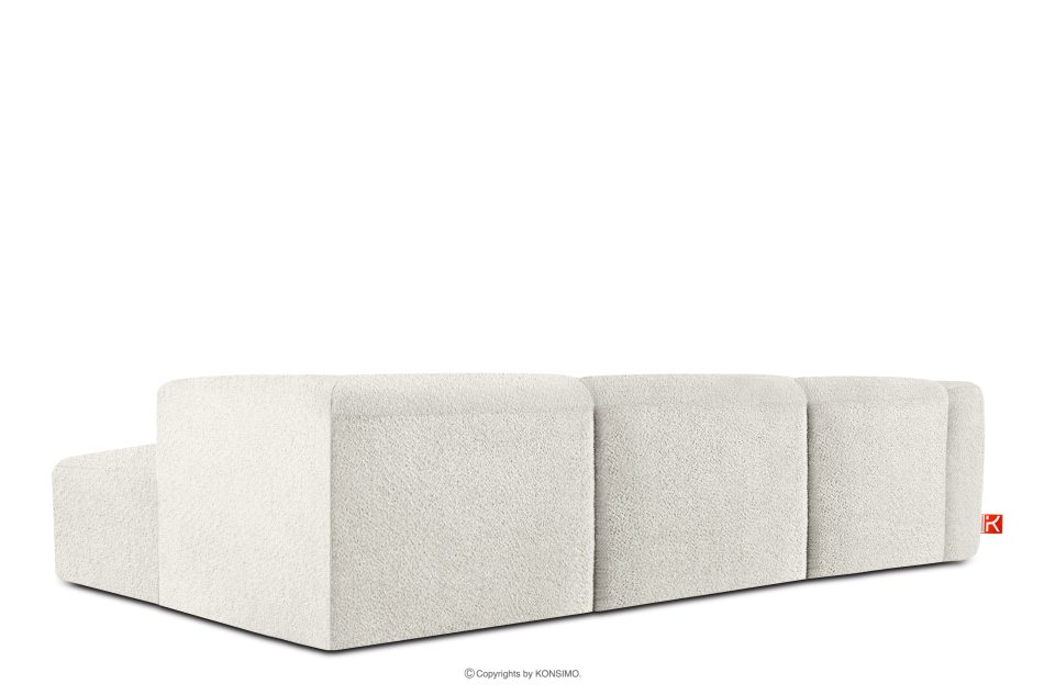 BUFFO Veľká mäkká rohová pohovka z bouclé tkaniny pravá biela bílá - obrázok 3
