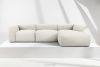BUFFO Veľká mäkká rohová pohovka z bouclé tkaniny pravá biela bílá - obrázok 2
