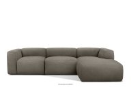 Veľká mäkká rohová pohovka z bouclé tkaniny pravá chladná hnedá