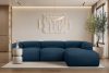 BUFFO Veľká mäkká rohová pohovka z bouclé tkaniny pravá tmavomodrá tmavě modrá - obrázok 10