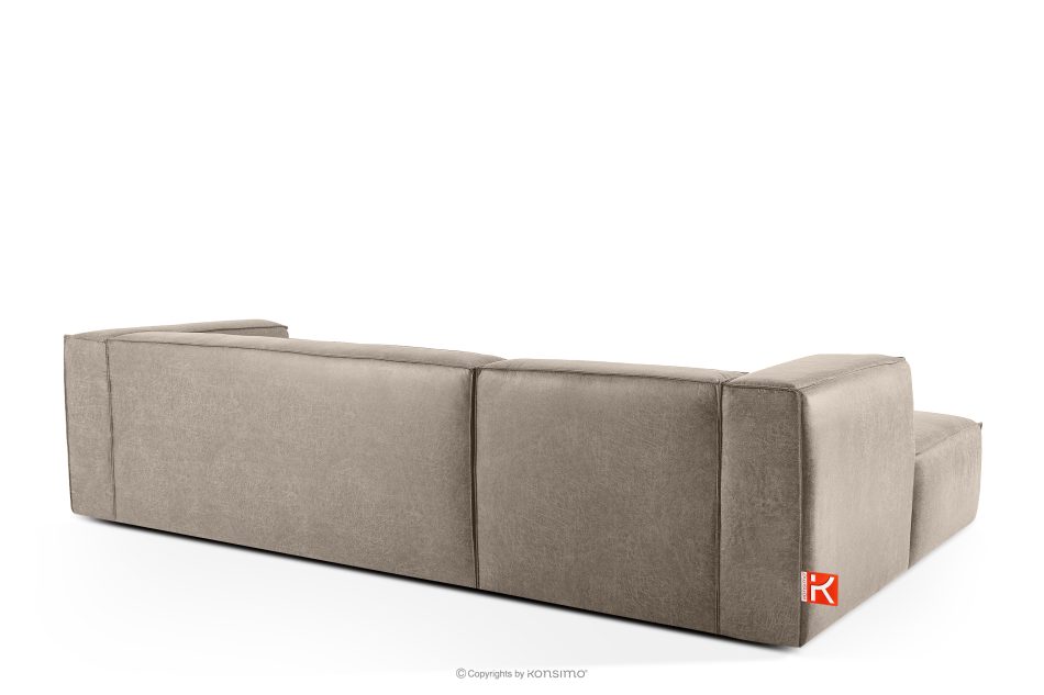 FEROX Rohová pohovka v štýle loft kožená látka svetlo sivá ľavá svetlo šedá - obrázok 3