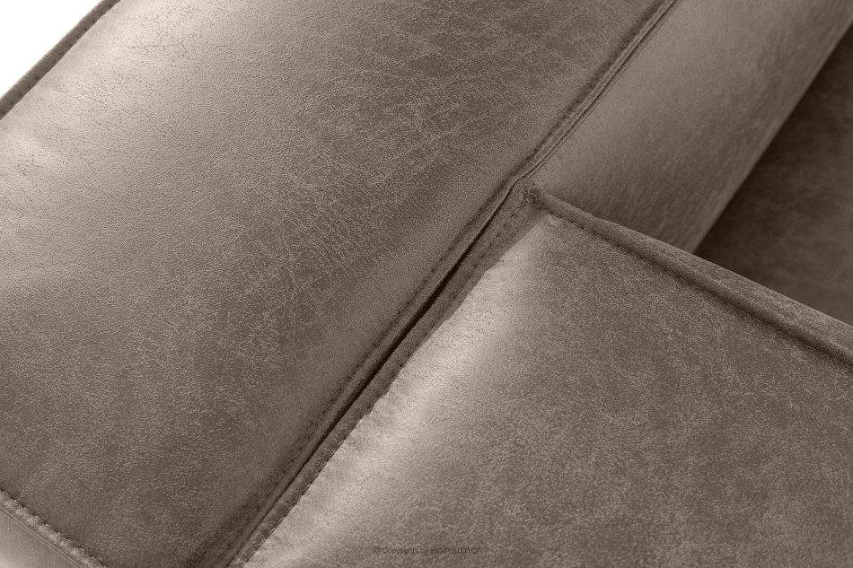 FEROX Rohová pohovka v štýle loft kožená látka svetlo sivá ľavá svetlo šedá - obrázok 5