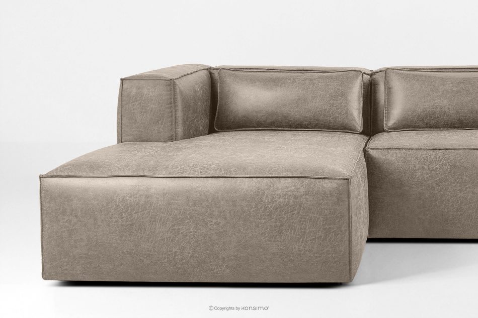 FEROX Rohová pohovka v štýle loft kožená látka svetlo sivá ľavá svetlo šedá - obrázok 6