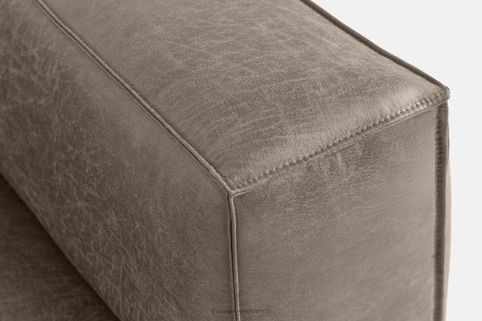 FEROX Rohová pohovka v štýle loft kožená látka svetlo sivá ľavá svetlo šedá - obrázok 9