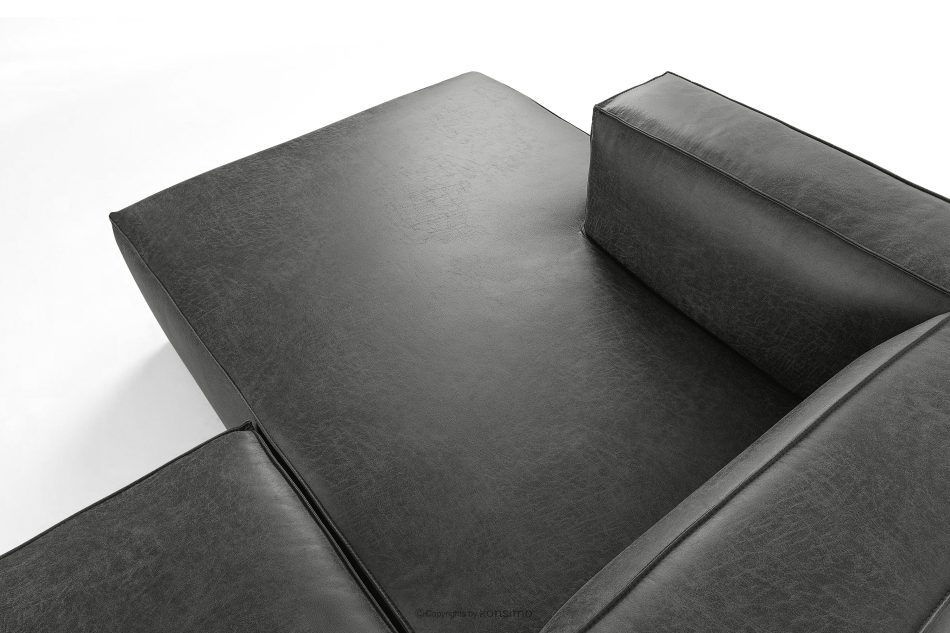 FEROX Rohová pohovka v štýle loft kožená látka tmavo sivá ľavá tmavo šedá - obrázok 4