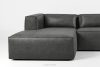 FEROX Rohová pohovka v štýle loft kožená látka tmavo sivá ľavá tmavo šedá - obrázok 7