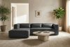 FEROX Rohová pohovka v štýle loft kožená látka tmavo sivá ľavá tmavo šedá - obrázok 11