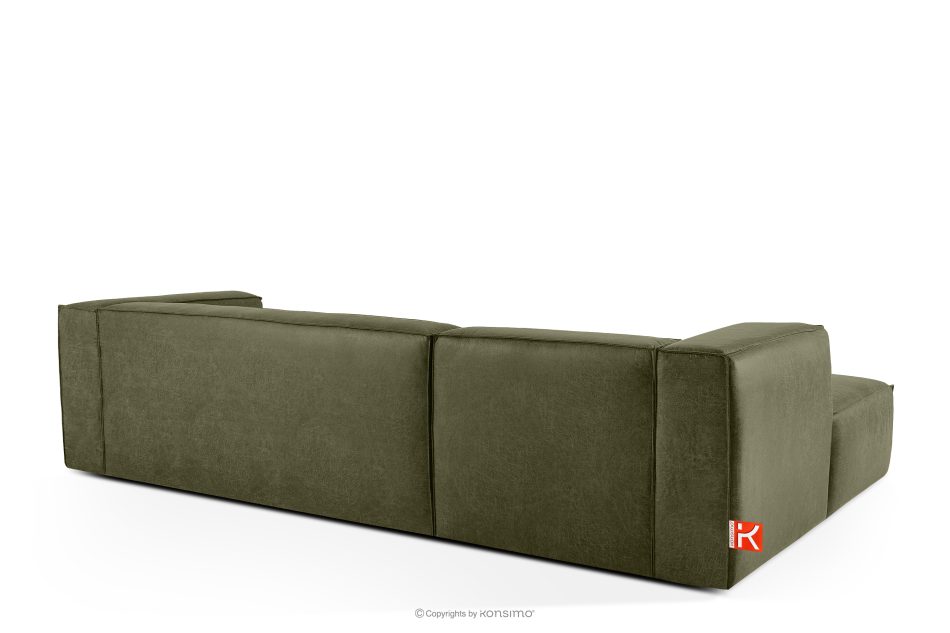 FEROX Rohová pohovka v štýle loft kožená látka zelená ľavá zelená - obrázok 3