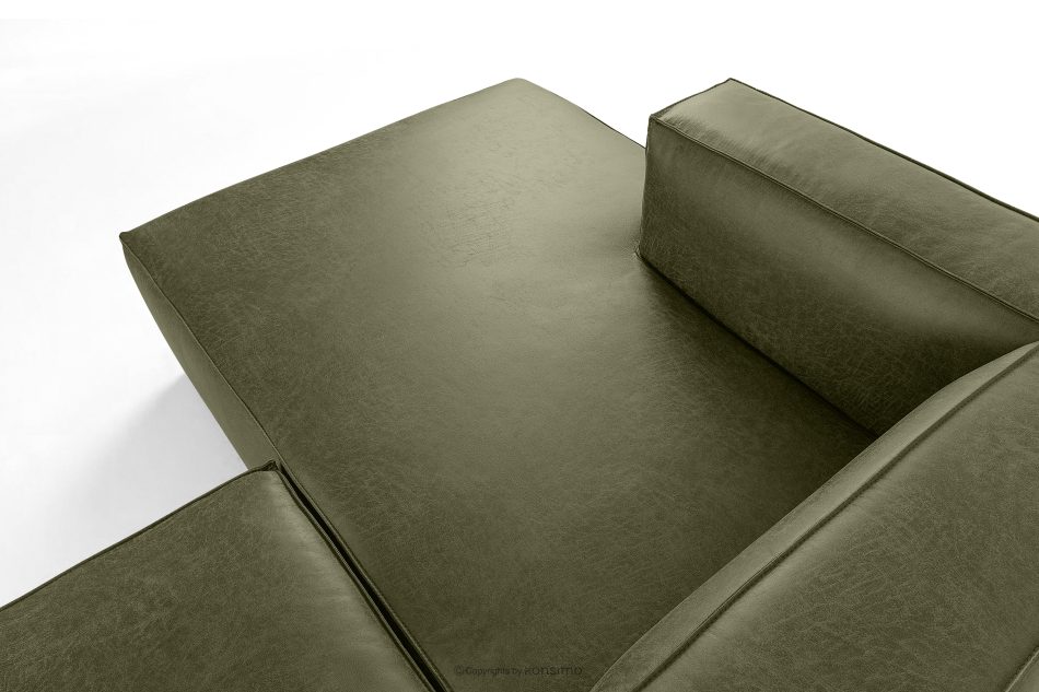 FEROX Rohová pohovka v štýle loft kožená látka zelená ľavá zelená - obrázok 4