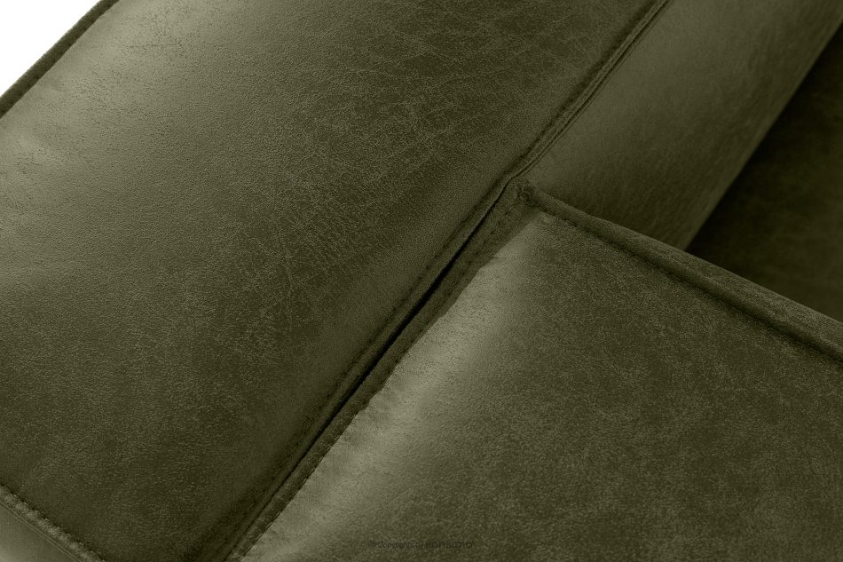 FEROX Rohová pohovka v štýle loft kožená látka zelená ľavá zelená - obrázok 5