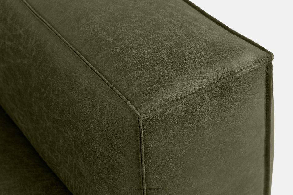 FEROX Rohová pohovka v štýle loft kožená látka zelená ľavá zelená - obrázok 9