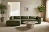 FEROX Rohová pohovka v štýle loft kožená látka zelená ľavá zelená - obrázok 11