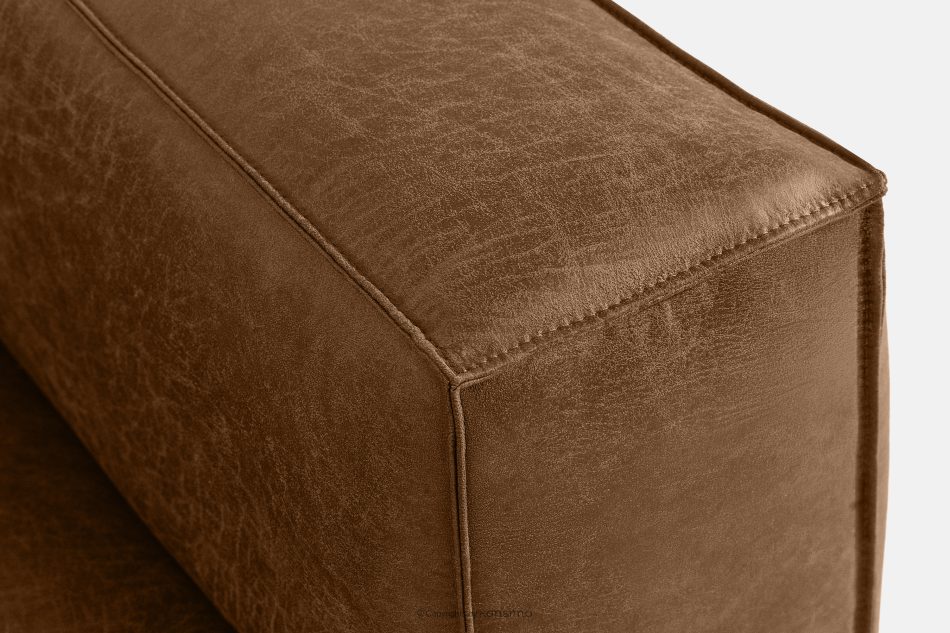 FEROX Rohová pohovka v štýle loft látka podobná koži hnedá ľavá hnedá - obrázok 9