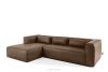 FEROX Rohová pohovka v štýle loft látka podobná koži tmavohnedá ľavá tmavo hnedá - obrázok 3
