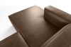 FEROX Rohová pohovka v štýle loft látka podobná koži tmavohnedá ľavá tmavo hnedá - obrázok 5