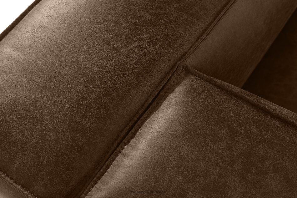 FEROX Rohová pohovka v štýle loft látka podobná koži tmavohnedá ľavá tmavo hnedá - obrázok 5