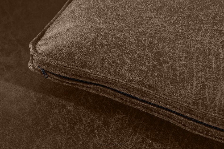 FEROX Rohová pohovka v štýle loft látka podobná koži tmavohnedá ľavá tmavo hnedá - obrázok 8