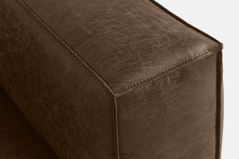 FEROX Rohová pohovka v štýle loft látka podobná koži tmavohnedá ľavá tmavo hnedá - obrázok 9