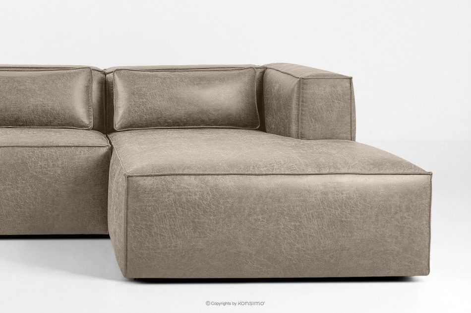 FEROX Rohová pohovka v štýle loft látka podobná koži svetlo sivá pravá svetlo šedá - obrázok 6