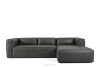 FEROX Rohová pohovka v štýle loft látka podobná koži tmavo sivá pravá tmavo šedá - obrázok 1
