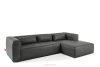 FEROX Rohová pohovka v štýle loft látka podobná koži tmavo sivá pravá tmavo šedá - obrázok 3