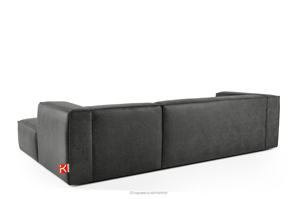 FEROX Rohová pohovka v štýle loft látka podobná koži tmavo sivá pravá tmavo šedá - obrázok 3