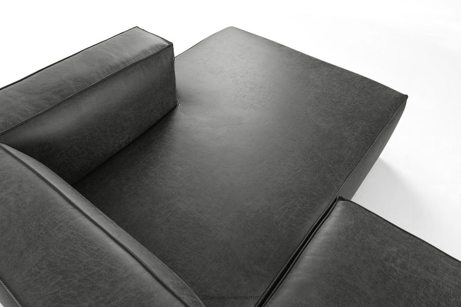 FEROX Rohová pohovka v štýle loft látka podobná koži tmavo sivá pravá tmavo šedá - obrázok 4