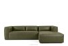 FEROX Rohová pohovka v štýle loft látka podobná koži zelená pravá zelená - obrázok 1