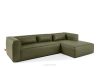 FEROX Rohová pohovka v štýle loft látka podobná koži zelená pravá zelená - obrázok 3