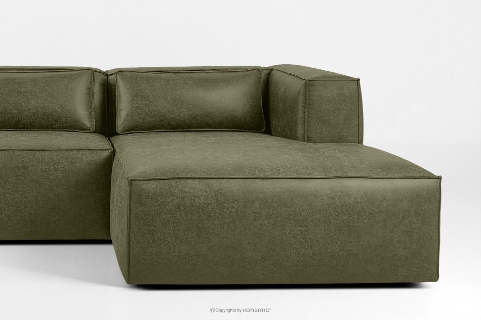 FEROX Rohová pohovka v štýle loft látka podobná koži zelená pravá zelená - obrázok 6