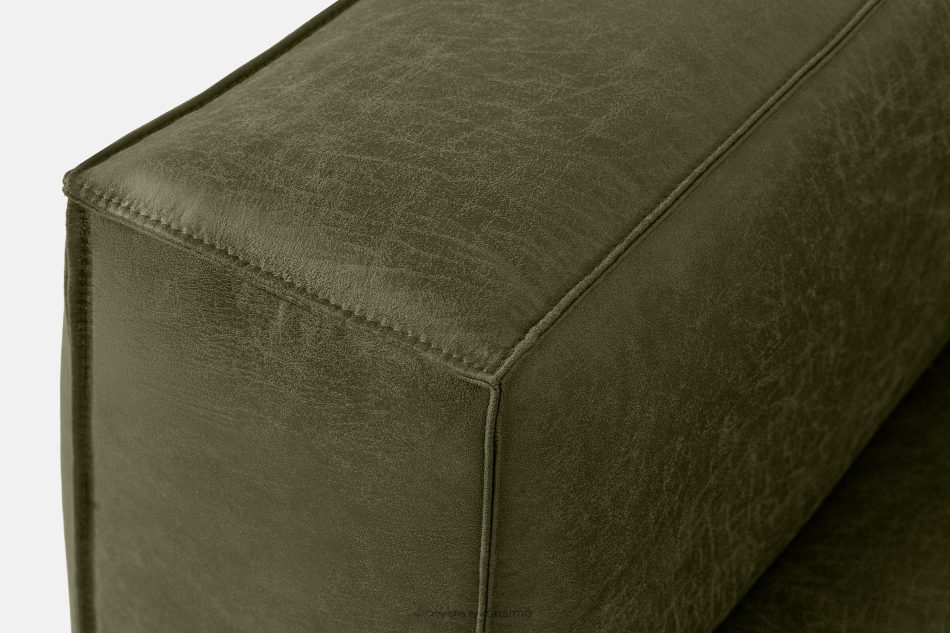 FEROX Rohová pohovka v štýle loft látka podobná koži zelená pravá zelená - obrázok 9