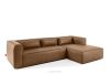 FEROX Rohová pohovka v štýle loft látka podobná koži hnedá pravá hnedá - obrázok 3
