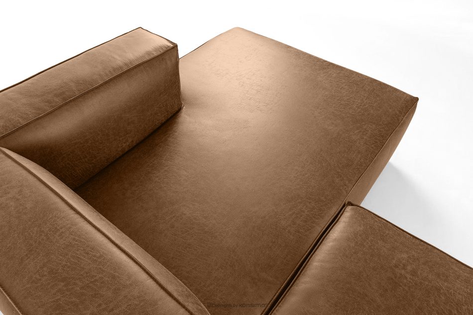 FEROX Rohová pohovka v štýle loft látka podobná koži hnedá pravá hnedá - obrázok 4
