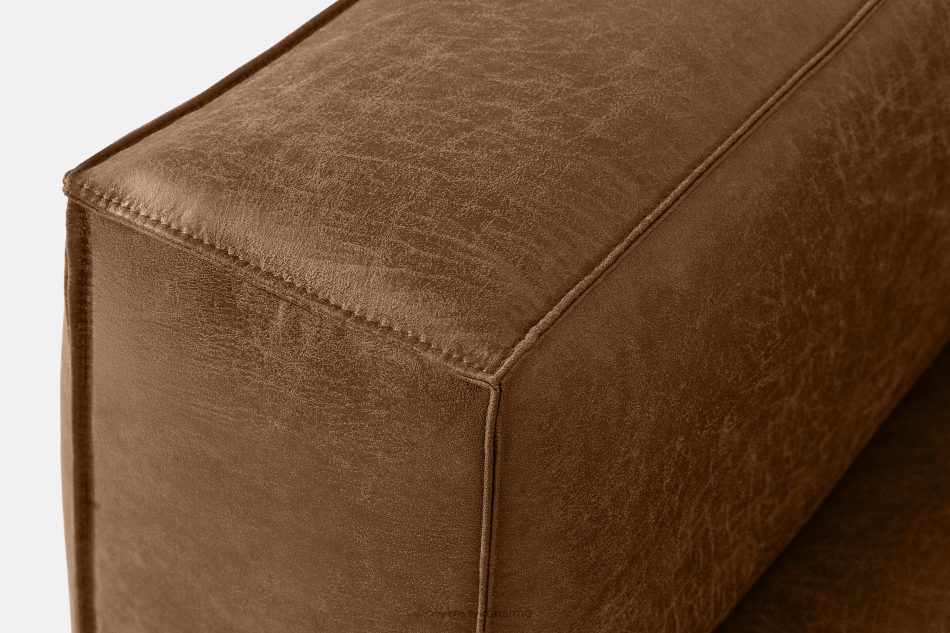 FEROX Rohová pohovka v štýle loft látka podobná koži hnedá pravá hnedá - obrázok 9