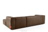 FEROX Rohová pohovka v štýle loft látka podobná koži tmavohnedá pravá tmavo hnedá - obrázok 4