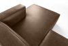FEROX Rohová pohovka v štýle loft látka podobná koži tmavohnedá pravá tmavo hnedá - obrázok 5