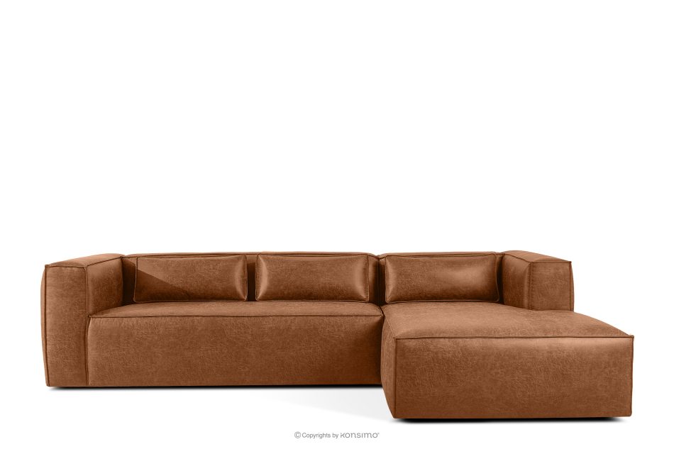 FEROX Rohová pohovka v štýle loft látka podobná koži červená pravá červená - obrázok 0