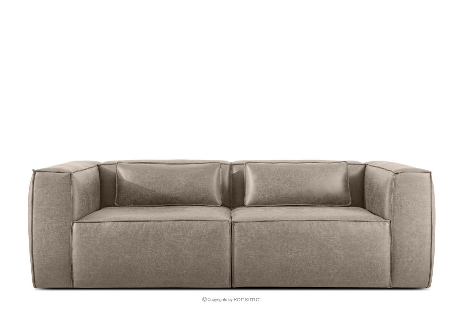 FEROX Trojmiestna pohovka v štýle loft kožená látka svetlo sivá svetlo šedá - obrázok 0