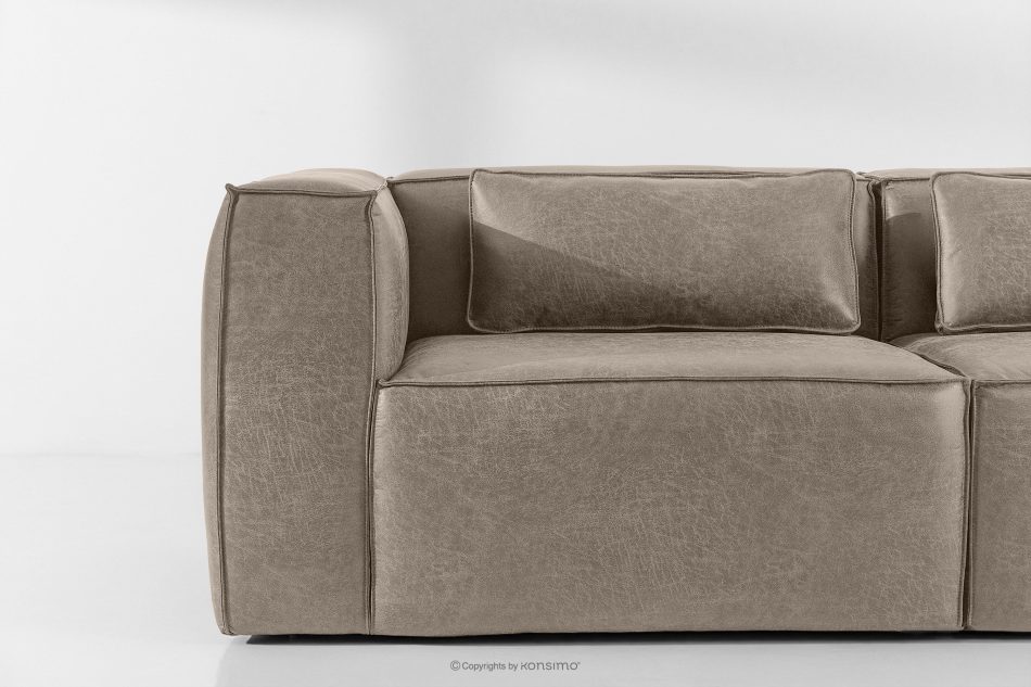 FEROX Trojmiestna pohovka v štýle loft kožená látka svetlo sivá svetlo šedá - obrázok 6