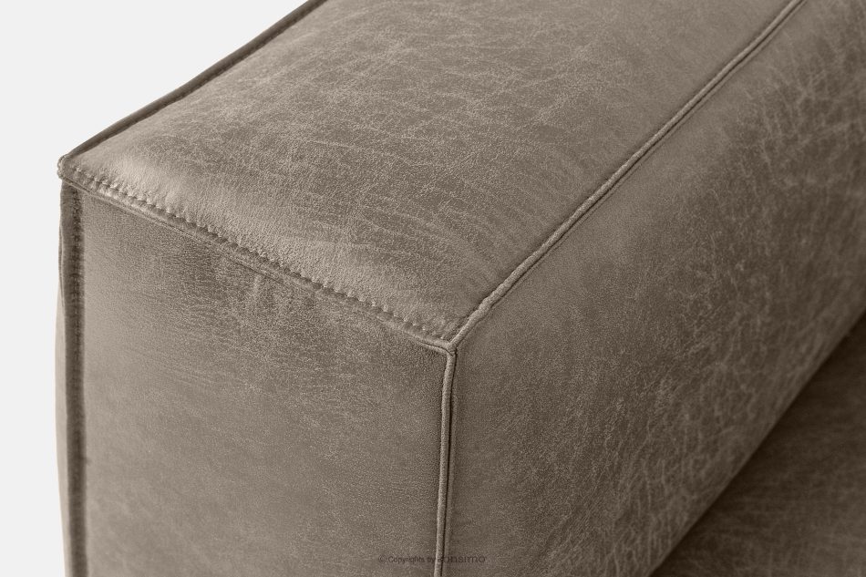 FEROX Trojmiestna pohovka v štýle loft kožená látka svetlo sivá svetlo šedá - obrázok 9