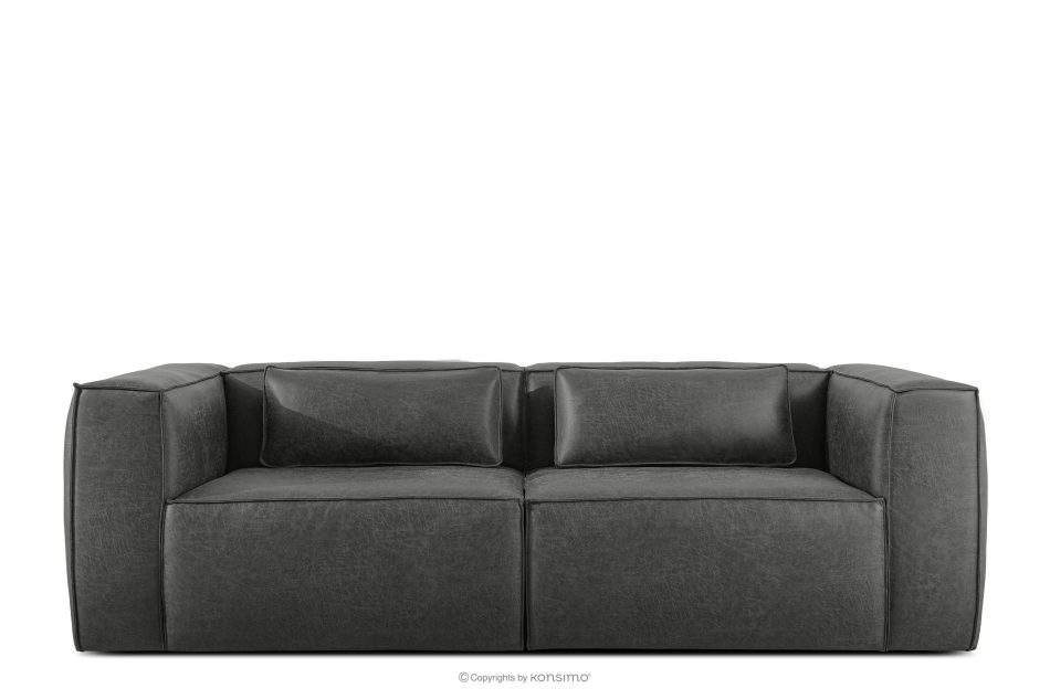 FEROX Trojmiestna pohovka v štýle loft kožená látka tmavo sivá tmavo šedá - obrázok 0
