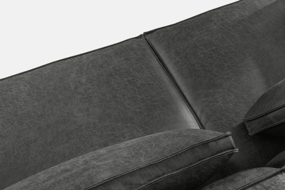 FEROX Trojmiestna pohovka v štýle loft kožená látka tmavo sivá tmavo šedá - obrázok 4