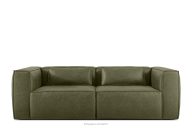 Trojmiestna pohovka v štýle loft kožená látka zelená