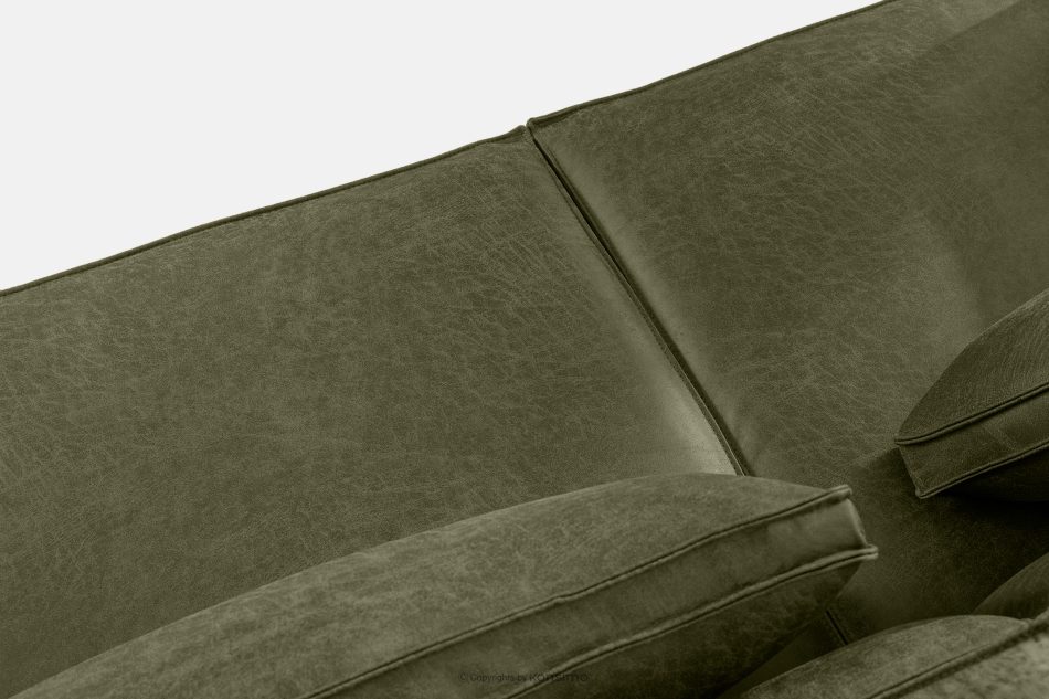 FEROX Trojmiestna pohovka v štýle loft kožená látka zelená zelená - obrázok 4