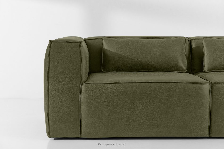 FEROX Trojmiestna pohovka v štýle loft kožená látka zelená zelená - obrázok 6