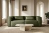 FEROX Trojmiestna pohovka v štýle loft kožená látka zelená zelená - obrázok 12